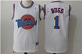 Space Jam Tune Squad #1 Bugs Bunny White Movie Stitched Basketball Jersey,baseball caps,new era cap wholesale,wholesale hats